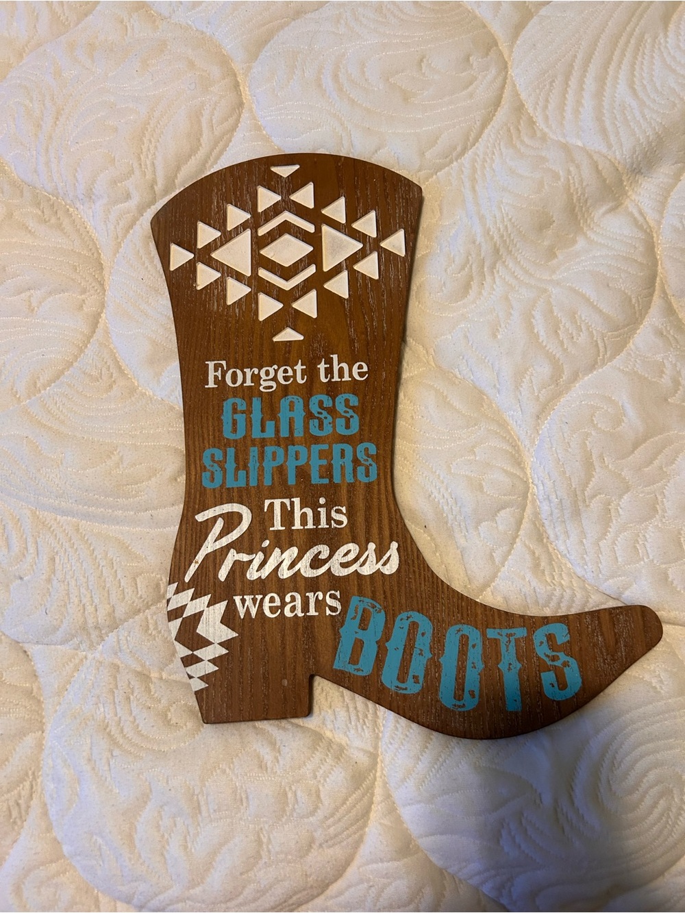 Hobby Lobby Brown and Blue Western Boot Wall Sign
